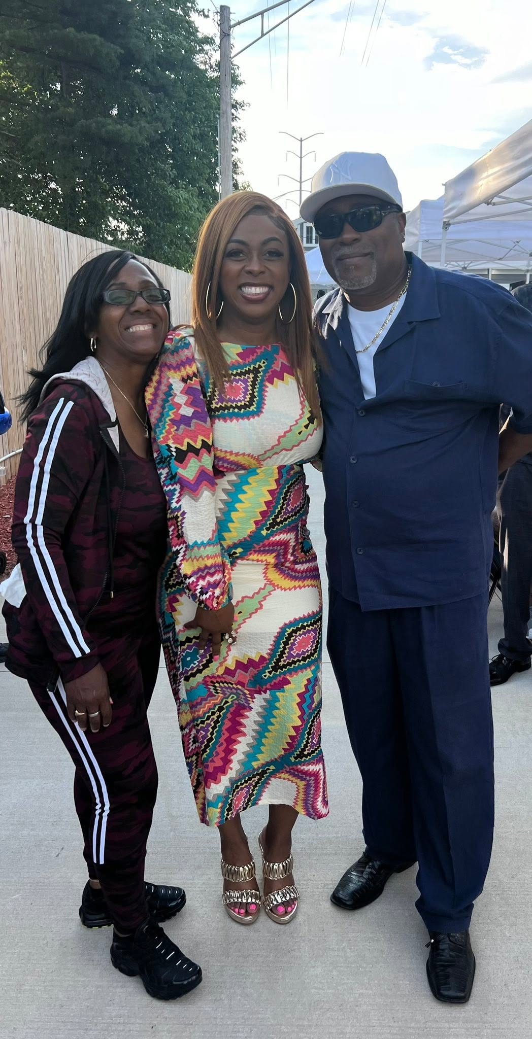 Tiffany with supporters outdoors